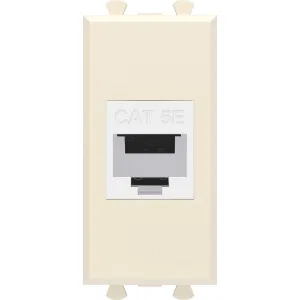 ДКС Компьютерная розетка RJ-45 без шторки модульная, кат.5е, Avanti, ванильная дымка, 1 модуль 4405661 DKC ДКС Компьютерная розетка RJ-45 без шторки модульная, кат.5е, Avanti, ванильная дымка, 1 модуль 4405661 DKC