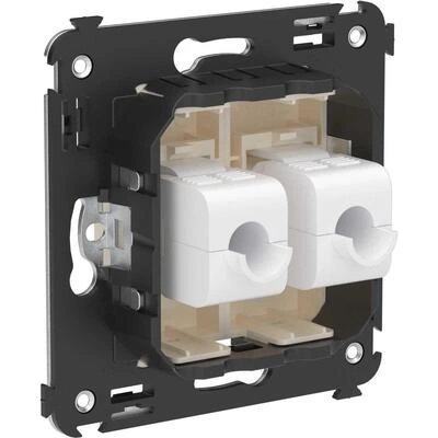 ДКС Компьютерная розетка RJ-45 без шторки в стену, кат.5е двойная, Avanti, ванильная дымка 4405664 DKC ДКС Компьютерная розетка RJ-45 без шторки в стену, кат.5е двойная, Avanti, ванильная дымка 4405664 DKC