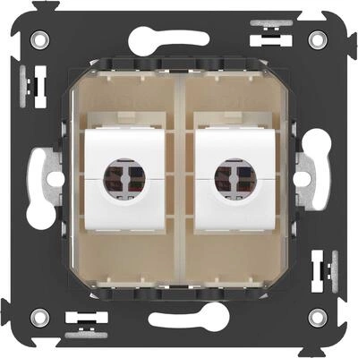 ДКС Компьютерная розетка RJ-45 без шторки в стену, кат.5е двойная, Avanti, ванильная дымка 4405664 DKC ДКС Компьютерная розетка RJ-45 без шторки в стену, кат.5е двойная, Avanti, ванильная дымка 4405664 DKC