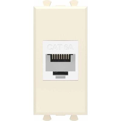ДКС Компьютерная розетка RJ-45 без шторки модульная, кат.6А, Avanti, ванильная дымка, 1 модуль 4405671 DKC ДКС Компьютерная розетка RJ-45 без шторки модульная, кат.6А, Avanti, ванильная дымка, 1 модуль 4405671 DKC