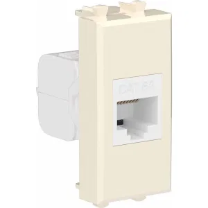 ДКС Компьютерная розетка RJ-45 без шторки модульная, кат.6А, Avanti, ванильная дымка, 1 модуль 4405671 DKC ДКС Компьютерная розетка RJ-45 без шторки модульная, кат.6А, Avanti, ванильная дымка, 1 модуль 4405671 DKC