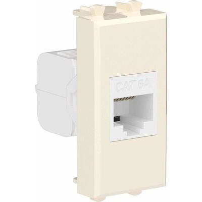 ДКС Компьютерная розетка RJ-45 без шторки модульная, кат.6А, Avanti, ванильная дымка, 1 модуль 4405671 DKC ДКС Компьютерная розетка RJ-45 без шторки модульная, кат.6А, Avanti, ванильная дымка, 1 модуль 4405671 DKC
