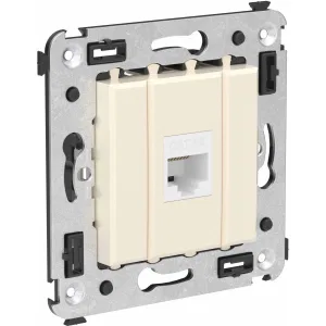 ДКС Компьютерная розетка RJ-45 без шторки в стену, кат.6А одинарная, Avanti, ванильная дымка 4405673 DKC ДКС Компьютерная розетка RJ-45 без шторки в стену, кат.6А одинарная, Avanti, ванильная дымка 4405673 DKC