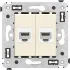 ДКС Компьютерная розетка RJ-45 без шторки в стену, кат.6А двойная, Avanti, ванильная дымка 4405674 DKC ДКС Компьютерная розетка RJ-45 без шторки в стену, кат.6А двойная, Avanti, ванильная дымка 4405674 DKC