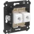 ДКС Компьютерная розетка RJ-45 без шторки в стену, кат.6А двойная, Avanti, ванильная дымка 4405674 DKC ДКС Компьютерная розетка RJ-45 без шторки в стену, кат.6А двойная, Avanti, ванильная дымка 4405674 DKC