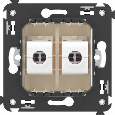 ДКС Компьютерная розетка RJ-45 без шторки в стену, кат.6А двойная, Avanti, ванильная дымка 4405674 DKC ДКС Компьютерная розетка RJ-45 без шторки в стену, кат.6А двойная, Avanti, ванильная дымка 4405674 DKC
