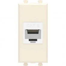 ДКС Компьютерная розетка RJ-45 без шторки модульная, кат.6, Avanti, ванильная дымка, 1 модуль 4405691 DKC