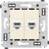 ДКС Компьютерная розетка RJ-45 без шторки в стену, кат.6 двойная, Avanti, ванильная дымка 4405694 DKC ДКС Компьютерная розетка RJ-45 без шторки в стену, кат.6 двойная, Avanti, ванильная дымка 4405694 DKC