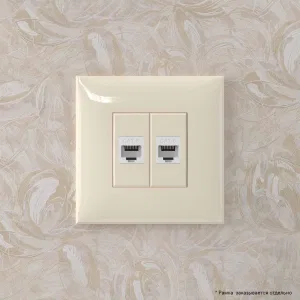 ДКС Компьютерная розетка RJ-45 без шторки в стену, кат.6 двойная, Avanti, ванильная дымка 4405694 DKC ДКС Компьютерная розетка RJ-45 без шторки в стену, кат.6 двойная, Avanti, ванильная дымка 4405694 DKC