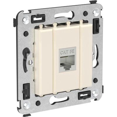 ДКС Компьютерная розетка RJ-45 без шторки в стену, кат.5e одинарная экранированная, Avanti, ванильная дымка 4405763 DKC ДКС Компьютерная розетка RJ-45 без шторки в стену, кат.5e одинарная экранированная, Avanti, ванильная дымка 4405763 DKC