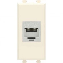 ДКС Компьютерная розетка RJ-45 без шторки модульная, кат.6А экранированная, Avanti, ванильная дымка, 1 модуль 4405771 DKC
