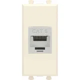 ДКС Компьютерная розетка RJ-45 без шторки модульная, кат.6 экранированная, Avanti, ванильная дымка, 1 модуль 4405791 DKC