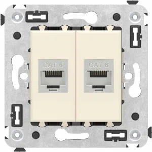 ДКС Компьютерная розетка RJ-45 без шторки в стену, кат.6 двойная экранированная, Avanti, ванильная дымка 4405794 DKC ДКС Компьютерная розетка RJ-45 без шторки в стену, кат.6 двойная экранированная, Avanti, ванильная дымка 4405794 DKC