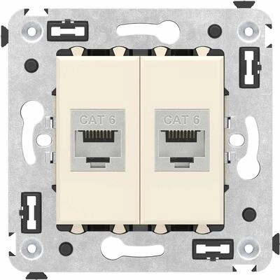 ДКС Компьютерная розетка RJ-45 без шторки в стену, кат.6 двойная экранированная, Avanti, ванильная дымка 4405794 DKC ДКС Компьютерная розетка RJ-45 без шторки в стену, кат.6 двойная экранированная, Avanti, ванильная дымка 4405794 DKC