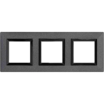 ДКС Рамка из металла 3 поста (6 мод.), Avanti, графитовая 4407856 DKC
