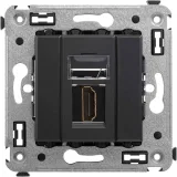 ДКС HDMI розетка одинарная в стену, тип А-А, Avanti, черный матовый 4412253 DKC