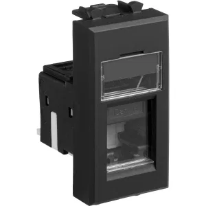 ДКС Компьютерная розетка RJ-45 модульная, кат.6, Avanti, черный матовый, 1 модуль 4412291 DKC ДКС Компьютерная розетка RJ-45 модульная, кат.6, Avanti, черный матовый, 1 модуль 4412291 DKC