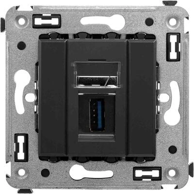 ДКС USB 3.0 розетка одинарная в стену, тип А-А, Avanti, черный матовый 4412303 DKC ДКС USB 3.0 розетка одинарная в стену, тип А-А, Avanti, черный матовый 4412303 DKC