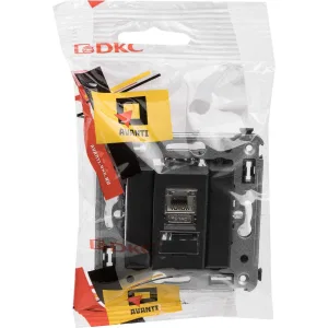 ДКС Компьютерная розетка RJ-45 в стену, кат.5e одинарная экранированная, Avanti, черный матовый 4412363 DKC ДКС Компьютерная розетка RJ-45 в стену, кат.5e одинарная экранированная, Avanti, черный матовый 4412363 DKC