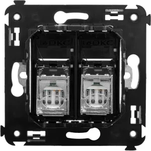 ДКС Компьютерная розетка RJ-45 в стену, кат.5e двойная экранированная, Avanti, черный матовый 4412364 DKC ДКС Компьютерная розетка RJ-45 в стену, кат.5e двойная экранированная, Avanti, черный матовый 4412364 DKC