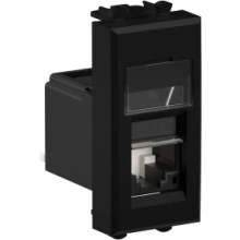 ДКС Компьютерная розетка RJ-45 модульная, кат.6А, "Avanti", "Черный матовый", 1 модуль 4412371 DKC