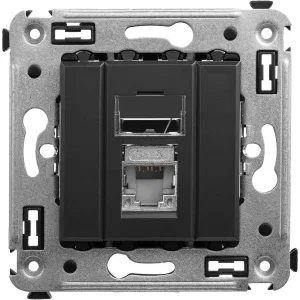ДКС Компьютерная розетка RJ-45 в стену, кат.6 экранированная одинарная, ДКС Компьютерная розетка RJ-45 в стену, кат.6 экранированная одинарная,