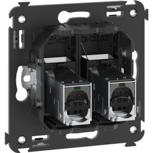 ДКС Компьютерная розетка RJ-45 в стену, кат.6 экранированная двойная, Avanti, черный матовый 4412394 DKC ДКС Компьютерная розетка RJ-45 в стену, кат.6 экранированная двойная, Avanti, черный матовый 4412394 DKC