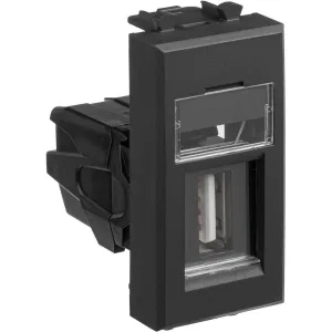 ДКС USB 2.0 розетка модульная, тип А-А, Avanti, черный матовый, 1 модуль 4412401 DKC ДКС USB 2.0 розетка модульная, тип А-А, Avanti, черный матовый, 1 модуль 4412401 DKC