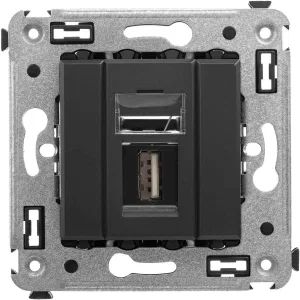 ДКС USB 2.0 розетка одинарная в стену, тип А-А, Avanti, черный матовый 4412403 DKC ДКС USB 2.0 розетка одинарная в стену, тип А-А, Avanti, черный матовый 4412403 DKC
