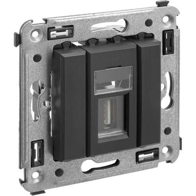 ДКС USB 2.0 розетка одинарная в стену, тип А-А, Avanti, черный матовый 4412403 DKC ДКС USB 2.0 розетка одинарная в стену, тип А-А, Avanti, черный матовый 4412403 DKC