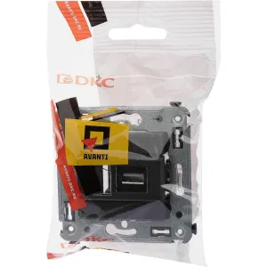 ДКС USB 2.0 розетка одинарная в стену, тип А-А, Avanti, черный матовый 4412403 DKC ДКС USB 2.0 розетка одинарная в стену, тип А-А, Avanti, черный матовый 4412403 DKC
