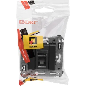 ДКС Компьютерная розетка RJ-45 в стену, кат.5e одинарная, Avanti, черный матовый 4412463 DKC ДКС Компьютерная розетка RJ-45 в стену, кат.5e одинарная, Avanti, черный матовый 4412463 DKC