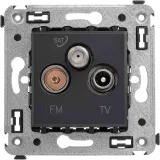 ДКС Розетка TV-FM-SAT в стену, Avanti, черный матовый 4412533 DKC