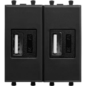 ДКС USB зарядное устройство модульное 2.1 А, Avanti, черный матовый, 2 модуля 4412542 DKC ДКС USB зарядное устройство модульное 2.1 А, Avanti, черный матовый, 2 модуля 4412542 DKC
