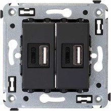 ДКС USB зарядное устройство в стену 2.1 А, Avanti, черный матовый 4412543 DKC