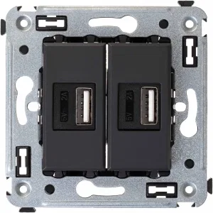 ДКС USB зарядное устройство в стену 2.1 А, Avanti, черный матовый 4412543 DKC ДКС USB зарядное устройство в стену 2.1 А, Avanti, черный матовый 4412543 DKC
