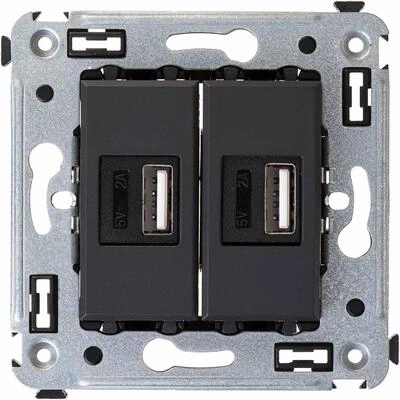 ДКС USB зарядное устройство в стену 2.1 А, Avanti, черный матовый 4412543 DKC ДКС USB зарядное устройство в стену 2.1 А, Avanti, черный матовый 4412543 DKC