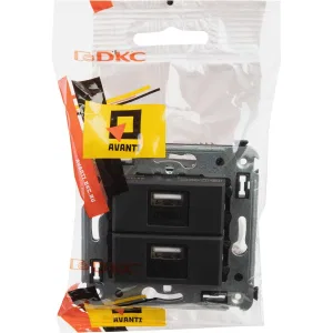 ДКС USB зарядное устройство в стену 2.1 А, Avanti, черный матовый 4412543 DKC ДКС USB зарядное устройство в стену 2.1 А, Avanti, черный матовый 4412543 DKC