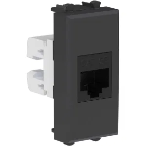ДКС Компьютерная розетка RJ-45 без шторки модульная, кат.5е, Avanti, черный матовый, 1 модуль 4412661 DKC ДКС Компьютерная розетка RJ-45 без шторки модульная, кат.5е, Avanti, черный матовый, 1 модуль 4412661 DKC