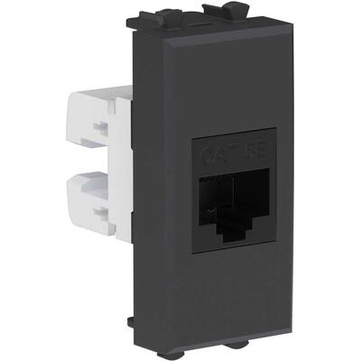 ДКС Компьютерная розетка RJ-45 без шторки модульная, кат.5е, Avanti, черный матовый, 1 модуль 4412661 DKC ДКС Компьютерная розетка RJ-45 без шторки модульная, кат.5е, Avanti, черный матовый, 1 модуль 4412661 DKC