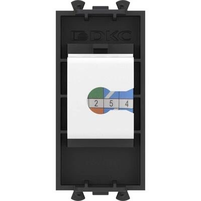 ДКС Компьютерная розетка RJ-45 без шторки модульная, кат.5е, Avanti, черный матовый, 1 модуль 4412661 DKC ДКС Компьютерная розетка RJ-45 без шторки модульная, кат.5е, Avanti, черный матовый, 1 модуль 4412661 DKC