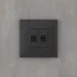 ДКС Компьютерная розетка RJ-45 без шторки в стену, кат.5е двойная, Avanti, черный матовый 4412664 DKC ДКС Компьютерная розетка RJ-45 без шторки в стену, кат.5е двойная, Avanti, черный матовый 4412664 DKC