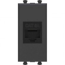 ДКС Компьютерная розетка RJ-45 без шторки модульная, кат.6А, Avanti, черный матовый, 1 модуль 4412671 DKC