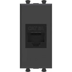 ДКС Компьютерная розетка RJ-45 без шторки модульная, кат.6А, Avanti, черный матовый, 1 модуль 4412671 DKC ДКС Компьютерная розетка RJ-45 без шторки модульная, кат.6А, Avanti, черный матовый, 1 модуль 4412671 DKC