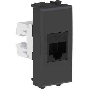 ДКС Компьютерная розетка RJ-45 без шторки модульная, кат.6А, Avanti, черный матовый, 1 модуль 4412671 DKC ДКС Компьютерная розетка RJ-45 без шторки модульная, кат.6А, Avanti, черный матовый, 1 модуль 4412671 DKC