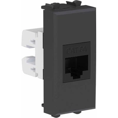 ДКС Компьютерная розетка RJ-45 без шторки модульная, кат.6А, Avanti, черный матовый, 1 модуль 4412671 DKC ДКС Компьютерная розетка RJ-45 без шторки модульная, кат.6А, Avanti, черный матовый, 1 модуль 4412671 DKC