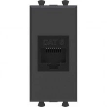 ДКС Компьютерная розетка RJ-45 без шторки модульная ,кат.6, Avanti, черный матовый, 1 модуль 4412691 DKC
