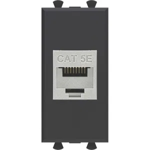 ДКС Компьютерная розетка RJ-45 без шторки модульная, кат.5е экранированная, Avanti, черный матовый, 1 модуль 4412761 DKC ДКС Компьютерная розетка RJ-45 без шторки модульная, кат.5е экранированная, Avanti, черный матовый, 1 модуль 4412761 DKC