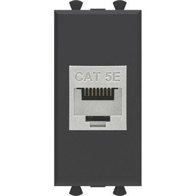 ДКС Компьютерная розетка RJ-45 без шторки модульная, кат.5е экранированная, Avanti, черный матовый, 1 модуль 4412761 DKC ДКС Компьютерная розетка RJ-45 без шторки модульная, кат.5е экранированная, Avanti, черный матовый, 1 модуль 4412761 DKC