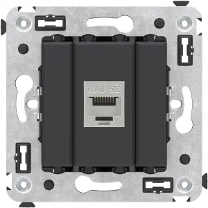 ДКС Компьютерная розетка RJ-45 без шторки в стену, кат.5e одинарная экранированная, Avanti, черный матовый 4412763 DKC ДКС Компьютерная розетка RJ-45 без шторки в стену, кат.5e одинарная экранированная, Avanti, черный матовый 4412763 DKC